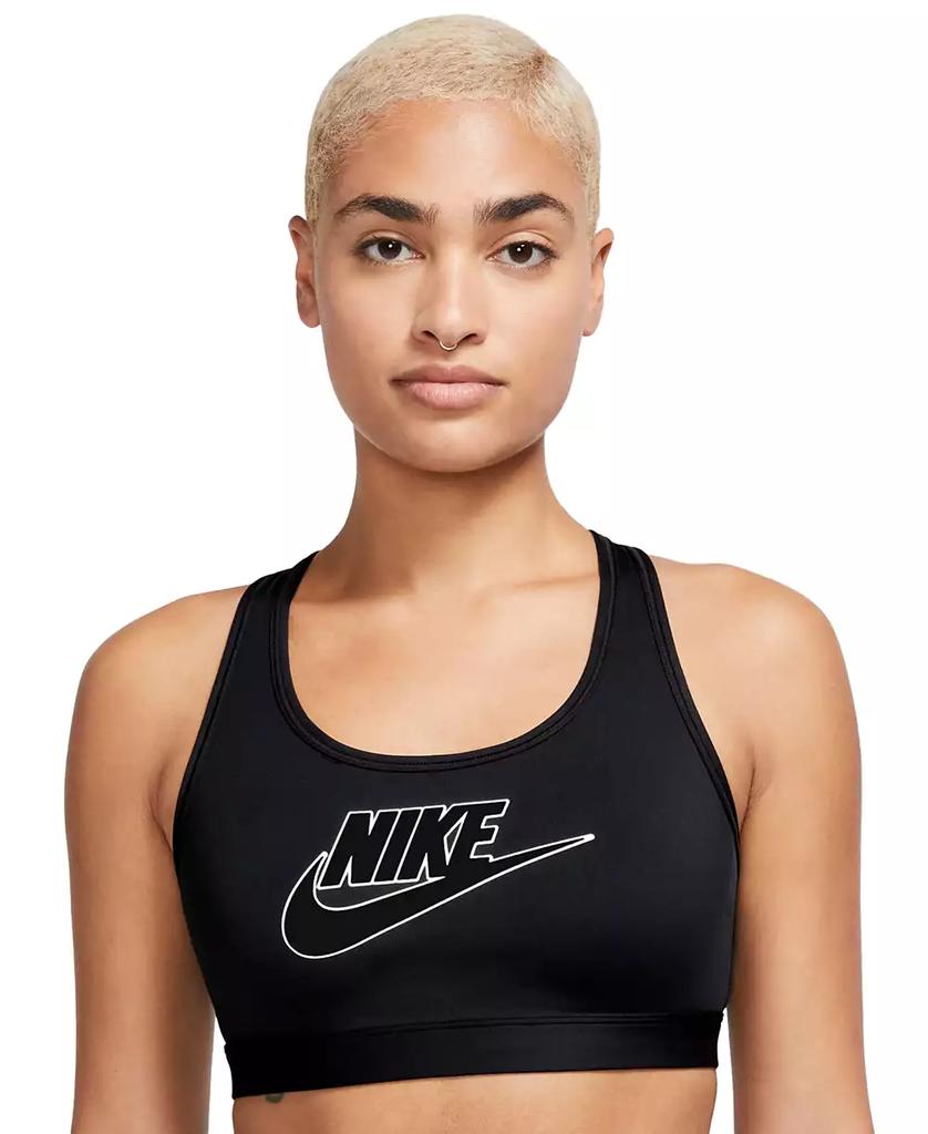 NIKE Women's Swoosh Logo Medium-Support Padded Sport Bra