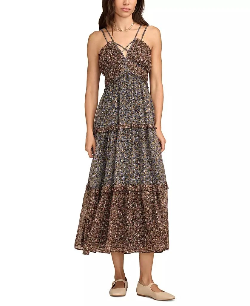 Lucky Brand Women's Chiffon Print-Mix Maxi Dress 1