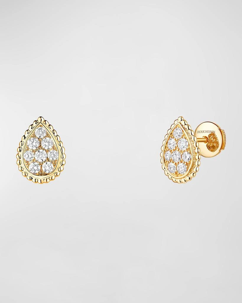 Boucheron Serpent Boheme 18K Yellow Gold Medium Diamond Stud Earrings 3