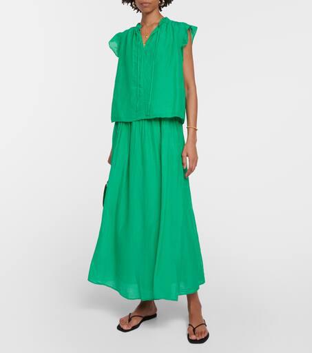 Velvet Mariela cotton and silk maxi skirt