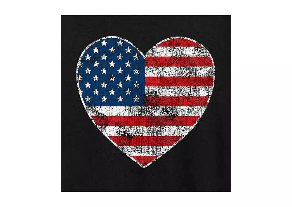 Hybrid Apparel Trendy Plus Size American Heart Graphic T-Shirt 2