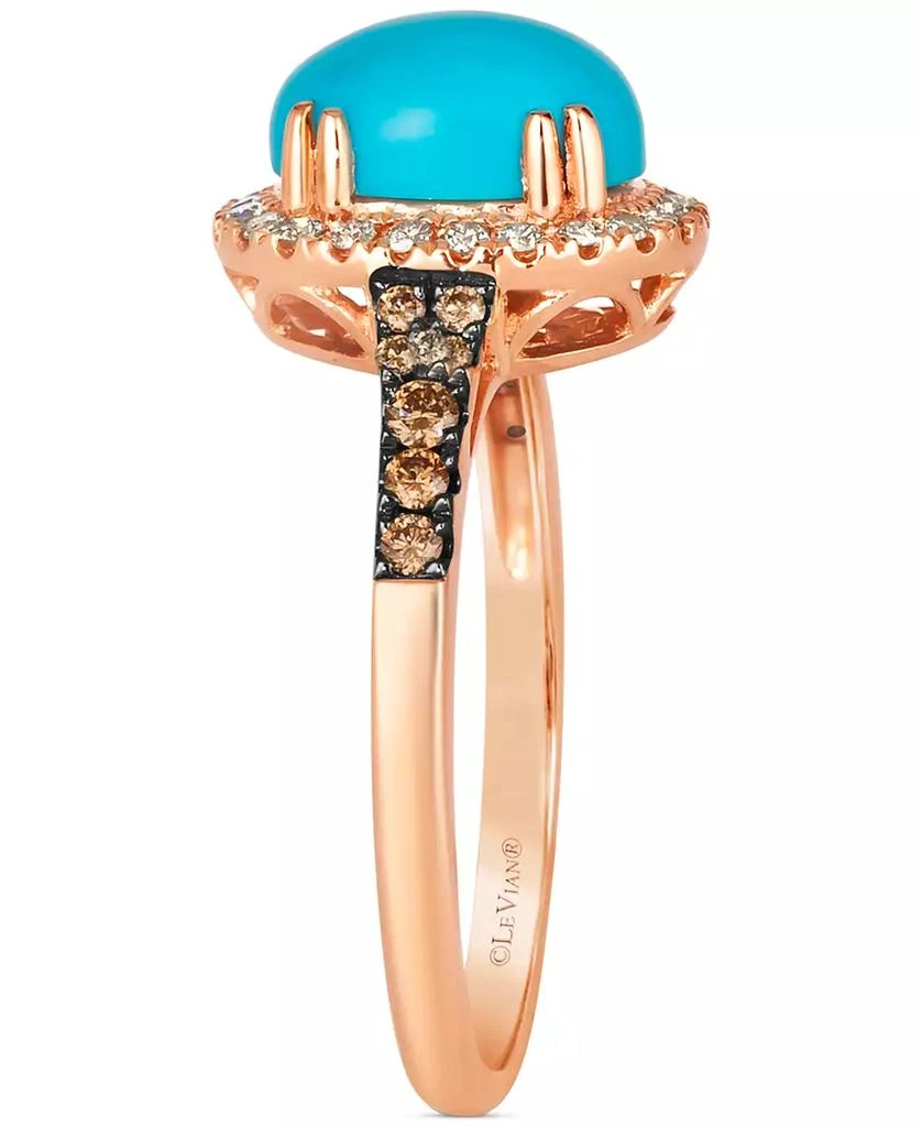 Le Vian Robins Egg Blue Turquoise (2 ct. t.w.) & Diamond (1/3 ct. t.w.) Halo Ring in 14k Rose Gold 3