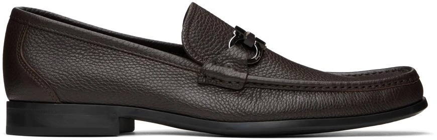 Salvatore Ferragamo Brown Gancini Ornament Loafers 1