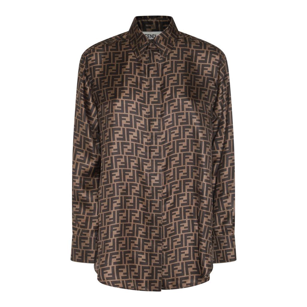 Fendi All-Over FF Jacquard Long-Sleeved Shirt – On Sale Now