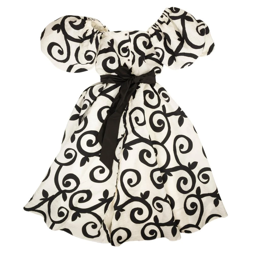 Rodarte Rodarte Cloque Swirl Dress - Black/White 1