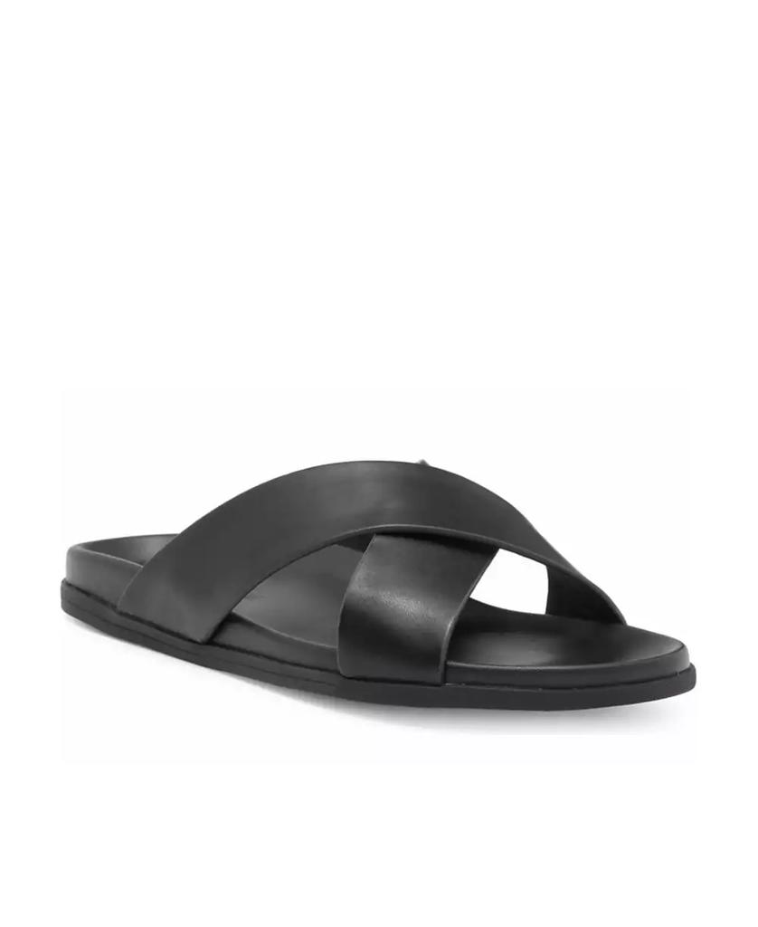 Blake McKay Men's Jake Dress Casual Cross-Strap Leather Slide Sandal