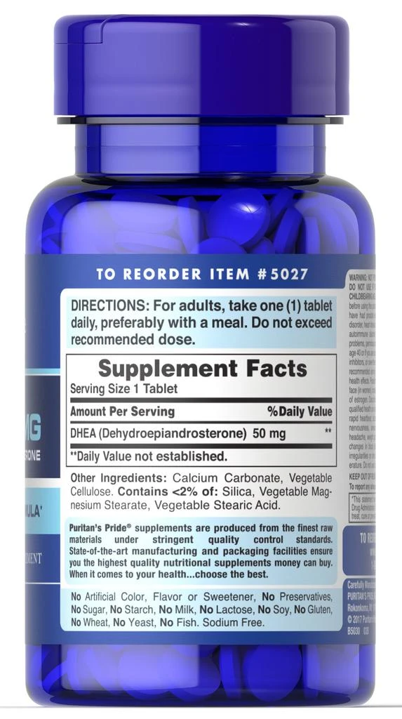 Puritan's Pride DHEA 50 mg 100 Tablets 4