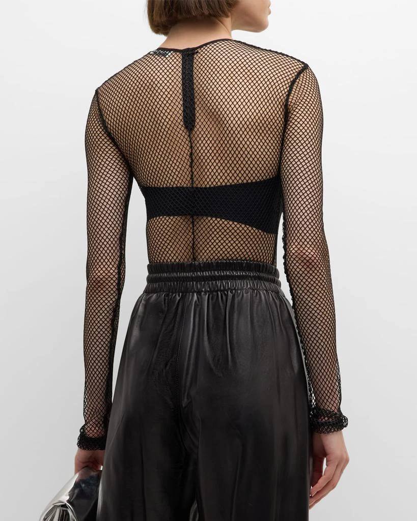 Salon 1884 Tyce Fishnet Long-Sleeve Bodysuit 3