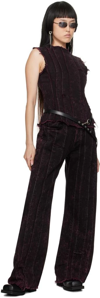 Acne Studios Burgundy Loose Fit Jeans 4