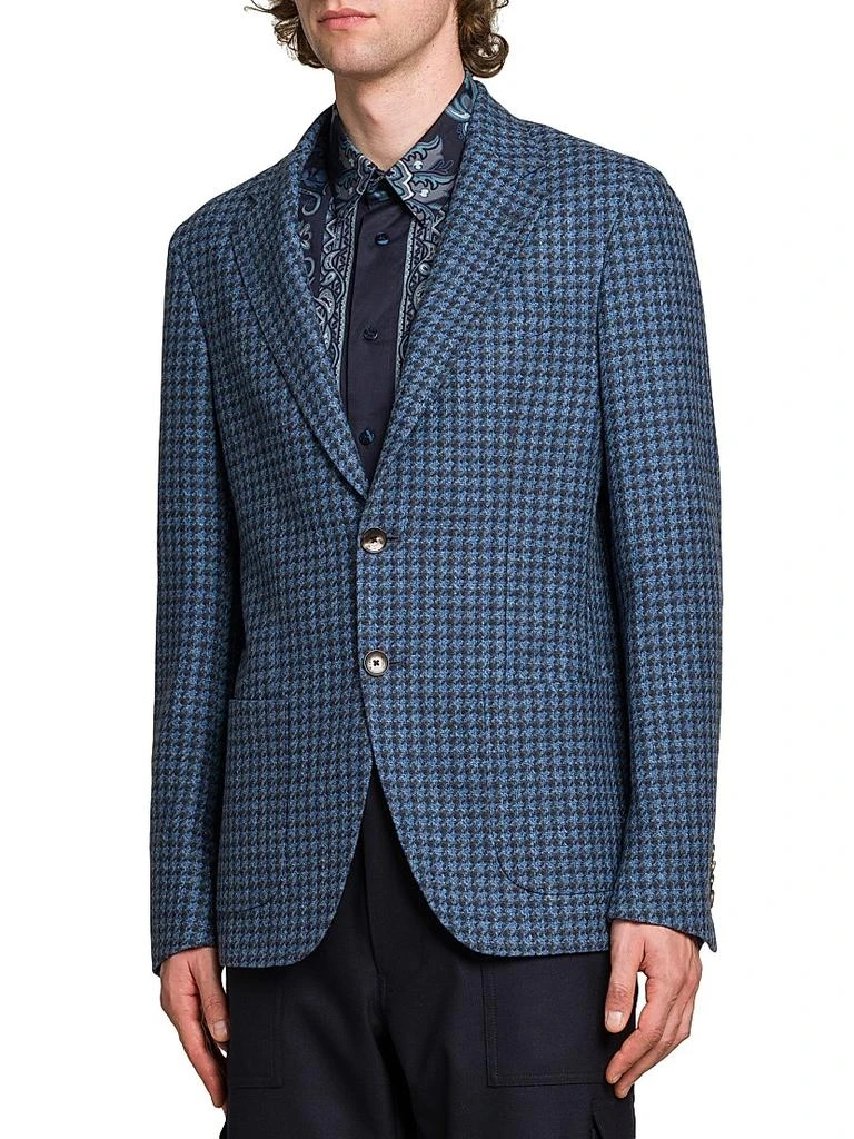 ETRO Houndstooth Wool-Blend Blazer 4