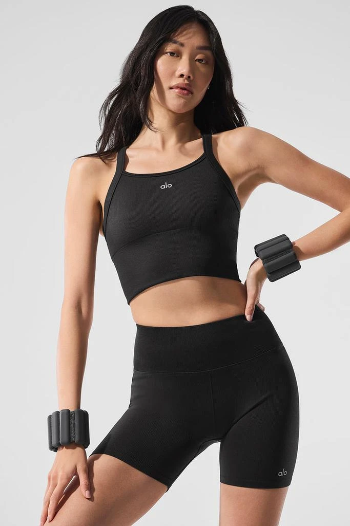 Alo Seamless Ribbed Favorite Bra Tank - Navy 3