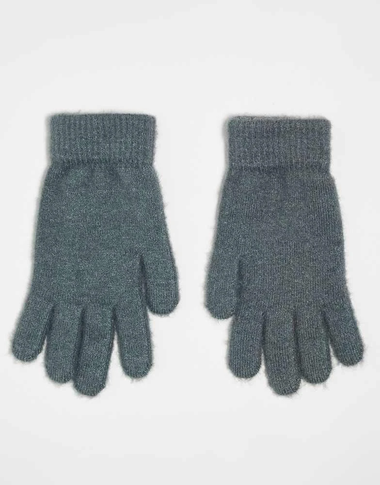 Monki Monki hairy gloves in grey 1