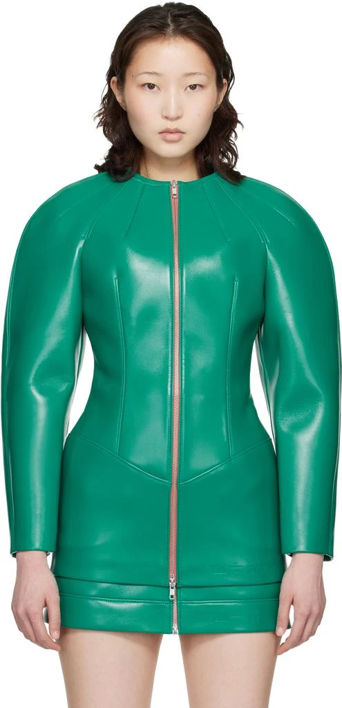 KNWLS Green Neo Leather Coat