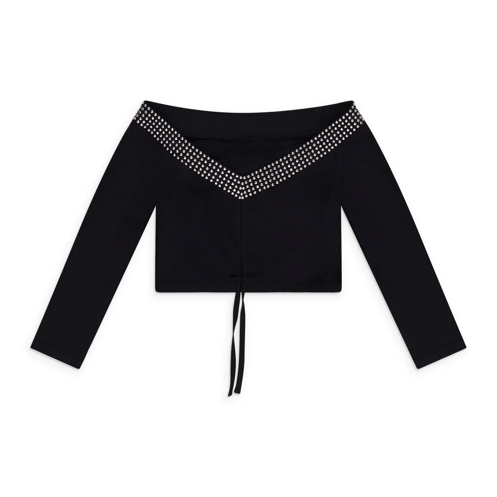 Adam Selman Sport Shoulder And Abs Top - Black/Silver 5