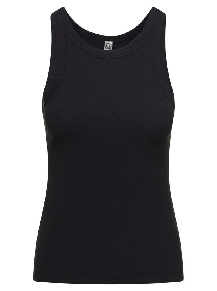 Totême 'Espera' Black U Neck Rib Tank Top In Stretch Cotton Woman TOTEME 1