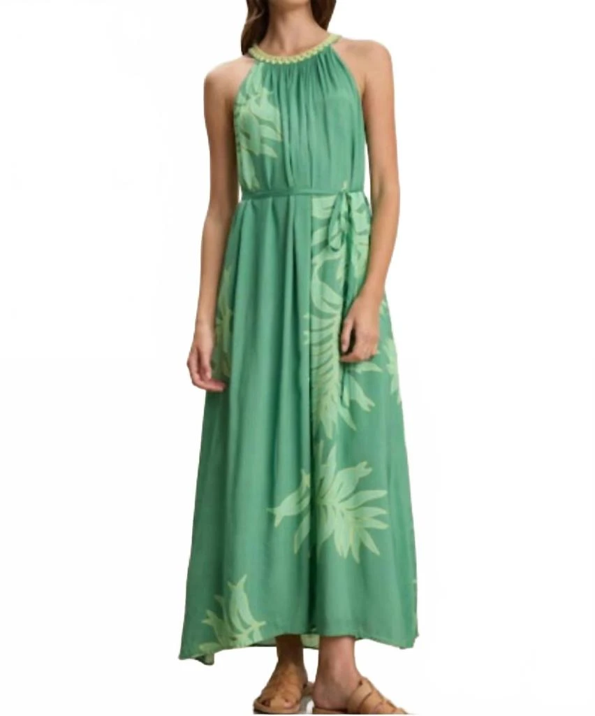 Velvet by Graham & Spencer Odessa Halter Maxi Dress In Green 1