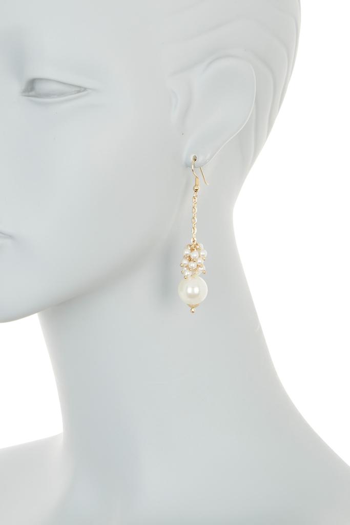 Area Stars Pearl Cluster Chain Drop Earrings