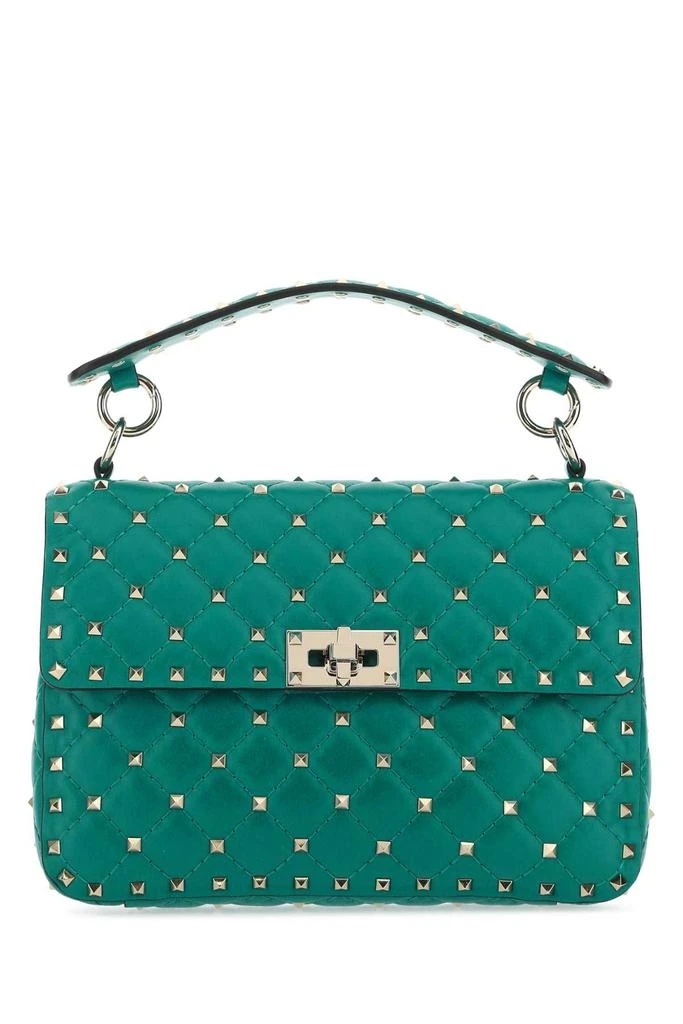 Valentino Teal Green Nappa Leather Medium Rockstud Spike Handbag 1
