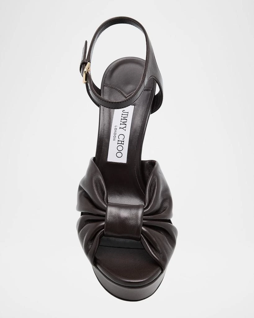 Jimmy Choo Heloise Leather Knot Platform Sandals 5