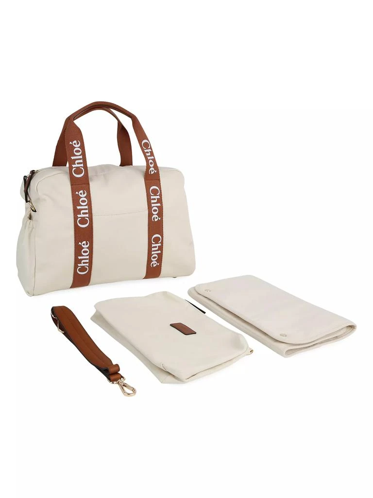 Chloé Logo Cotton & Leather Changing Bag 1