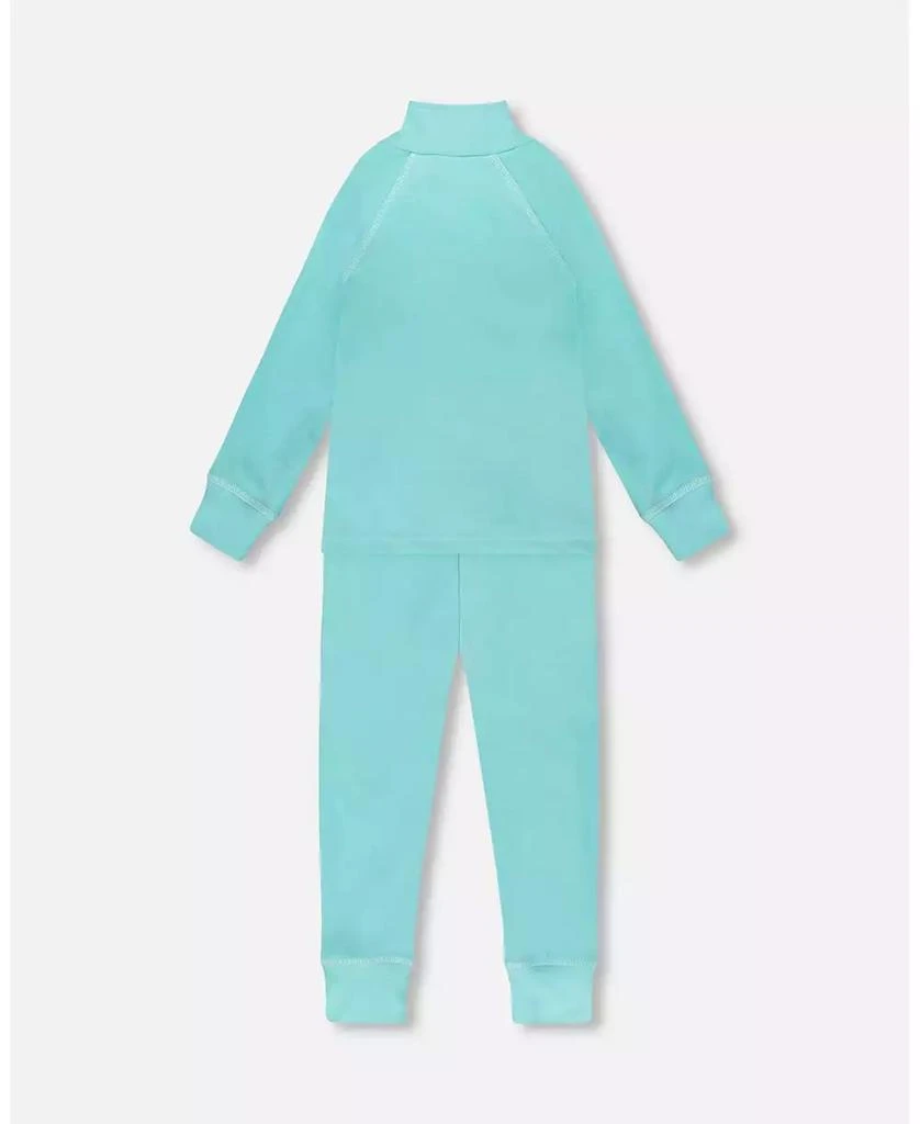 Deux par Deux Girl Two-Piece Thermal Underwear Set Turquoise Blue - Toddler|Child 3
