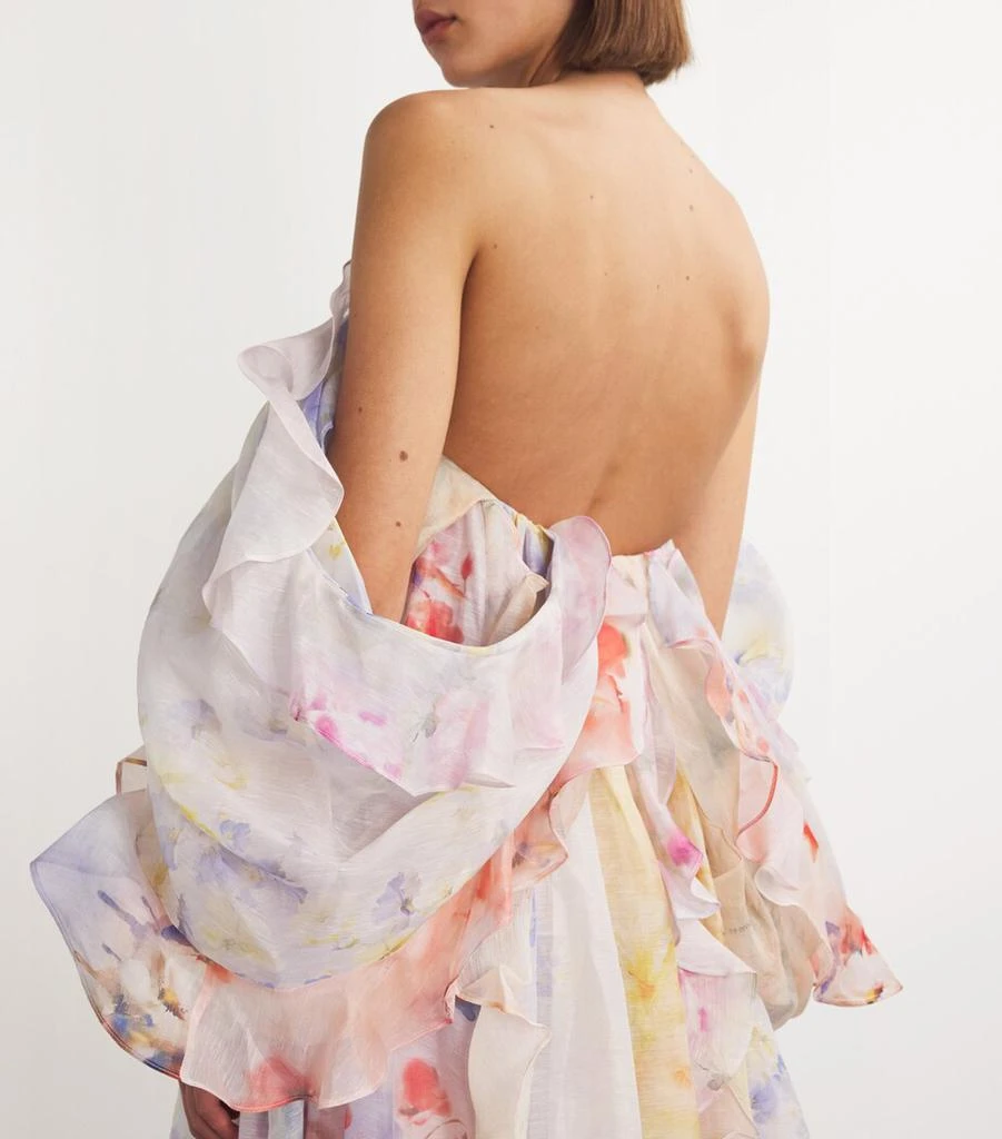 Zimmermann Linen-Silk Strapless Midi Dress 4