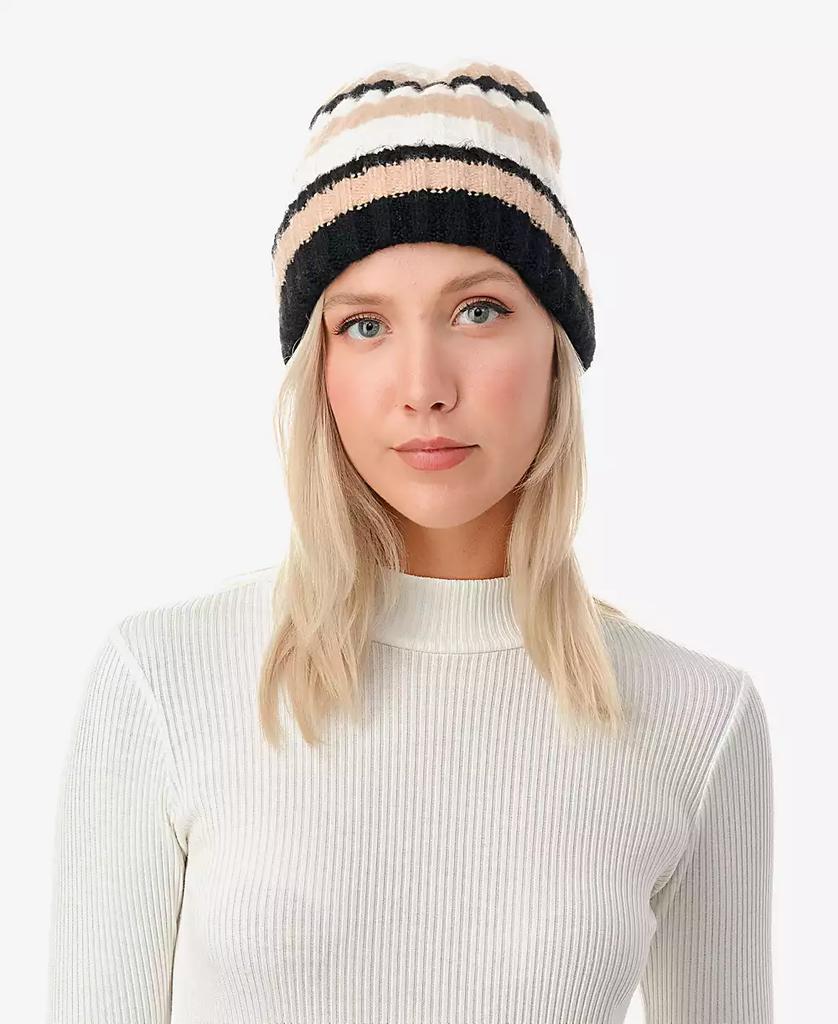 MARCUS ADLER Women's Stripe Ribbed Knit Cuff Beanie
