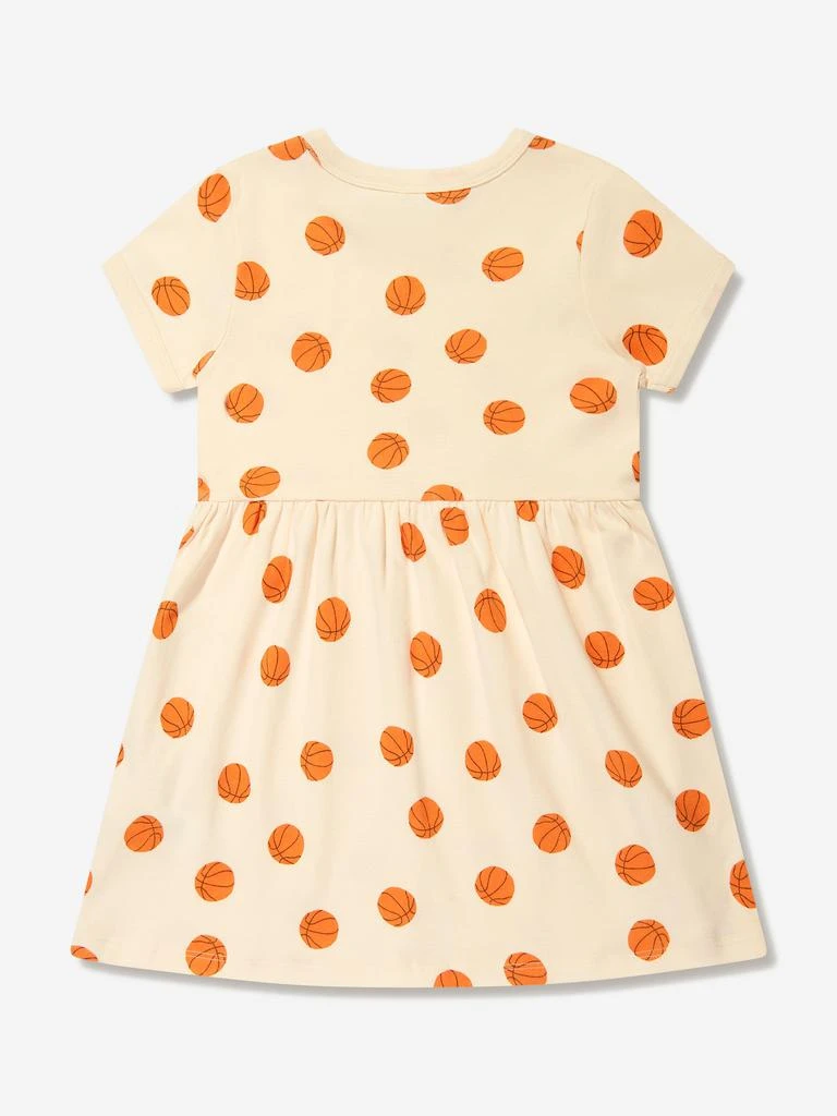 Mini Rodini Mini Rodini Girls Basketball Print Dress in Ivory 2