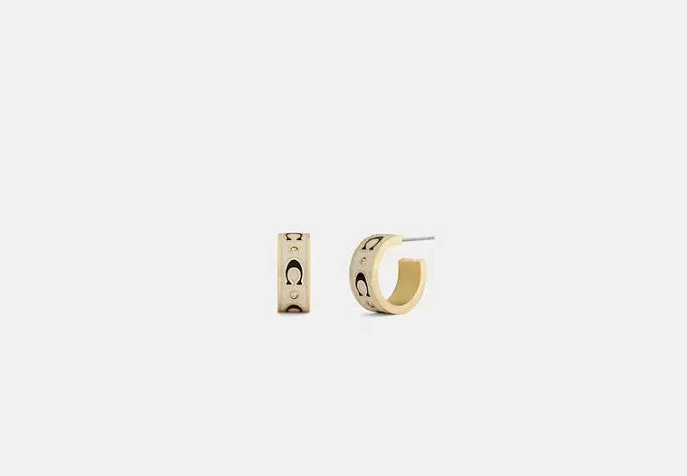 Coach Repeated C Huggie Earrings