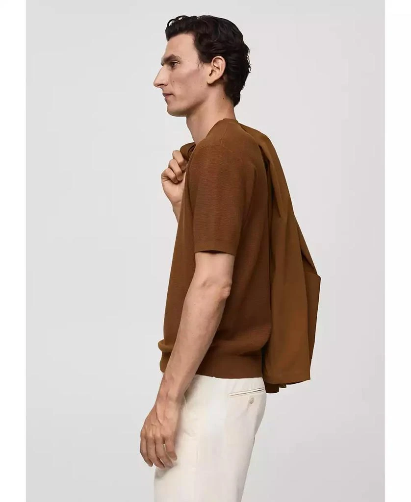 Mango Men's Structured Knitted T-Shirt 3