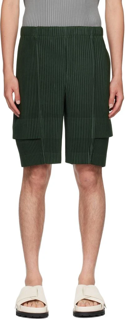 Homme Plissé Issey Miyake Green Cargo Shorts 1