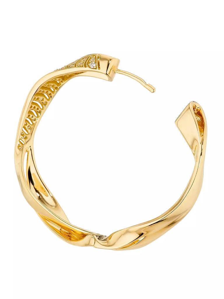 HUEB Dunas 18K Yellow Gold & 0.25 TCW Diamond Hoop Earrings 3