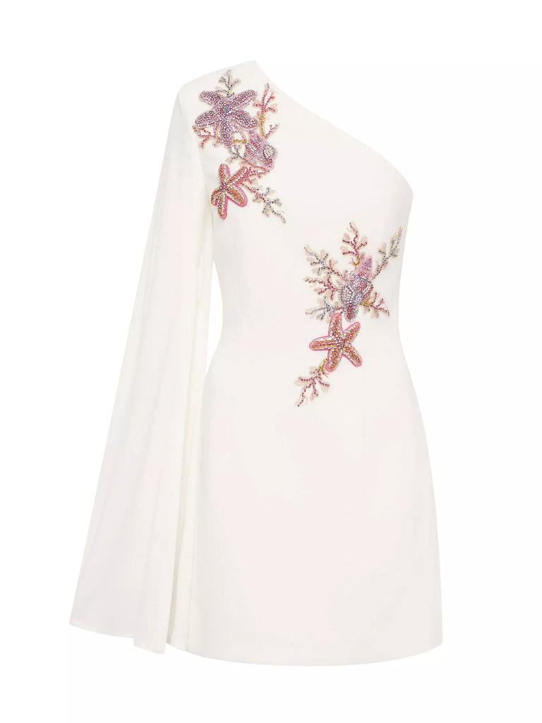 Rebecca Vallance Chantara Starfish Embroidered One-Shoulder Minidress