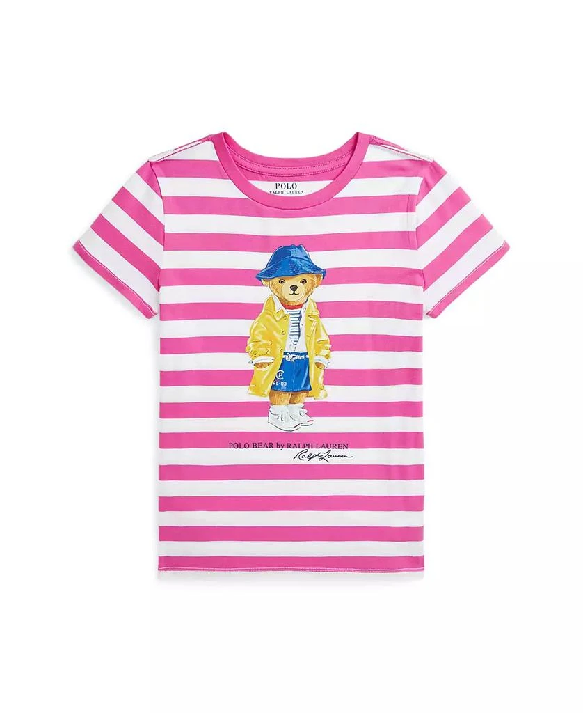 Ralph Lauren Big Girls Striped Polo Bear Cotton Jersey Tee 1