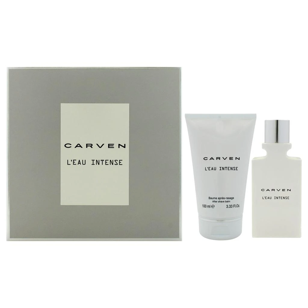 Carven LEau Intense by  for Men - 2 Pc Gift Set 1.66oz EDT Spray, 3.33oz After Shave Balm 1