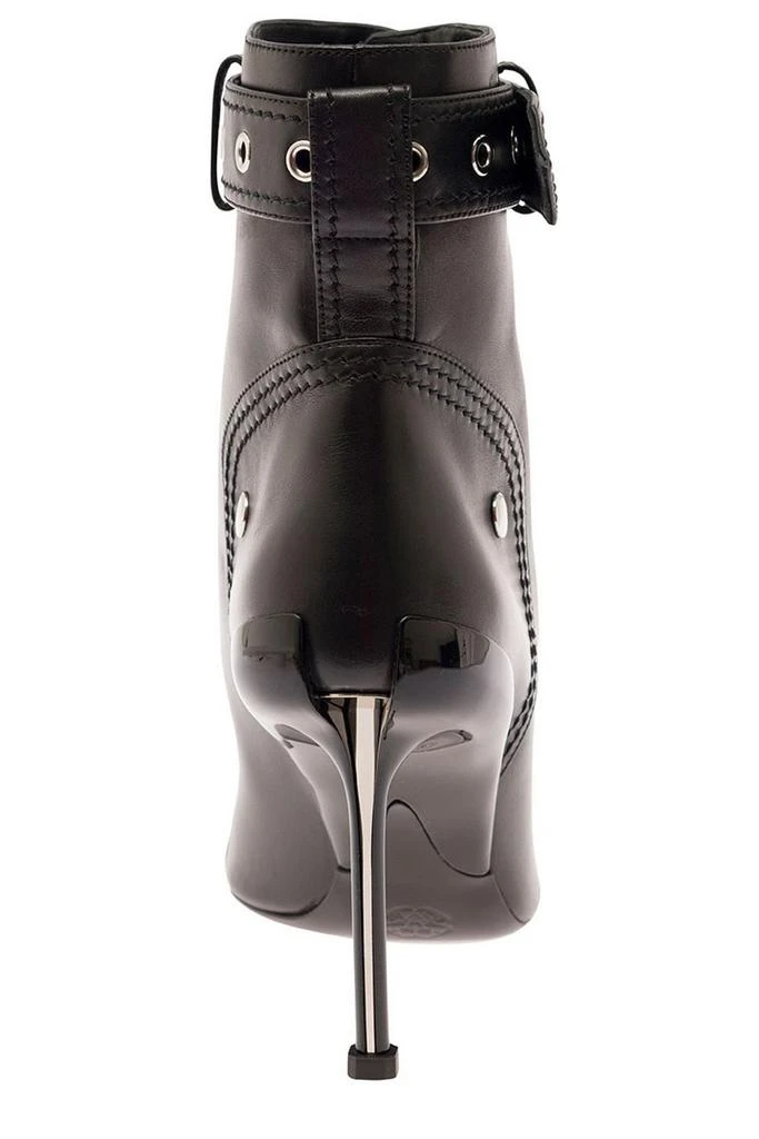 Alexander McQueen Alexander McQueen Buckle-Fastened Pointed-Toe Ankle Boots 4