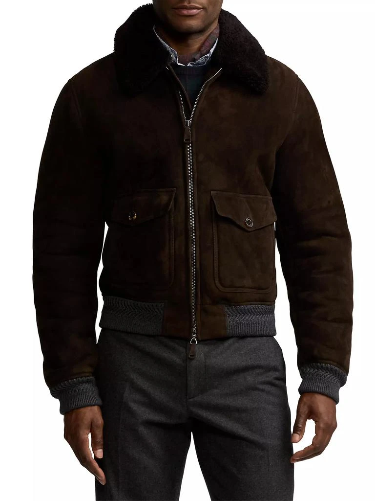 Ralph Lauren Welles Straight Shearling Bomber Jacket 3