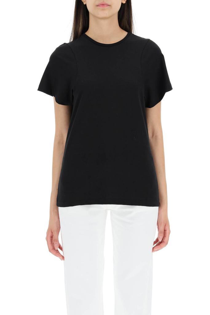 TOTEME Toteme monogram embroidered curved t shirt