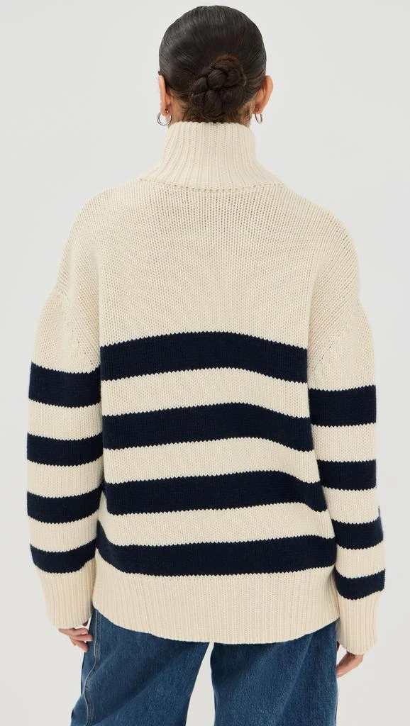 Brandon Maxwell Zip Front Striped Knit Cardigan 2