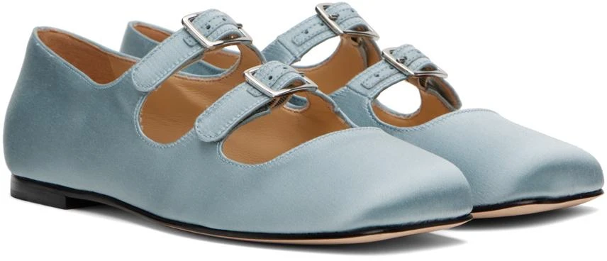 Sandy Liang SSENSE Exclusive Blue MJ Double Strap Ballerina Flats 4