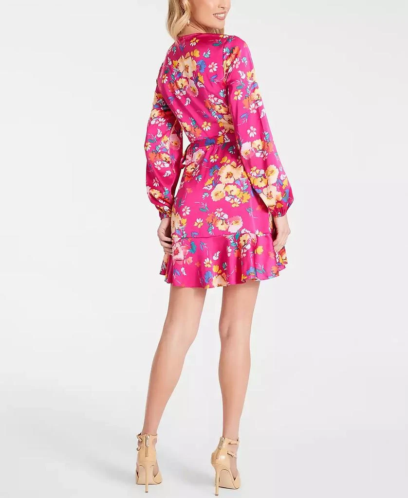 GUESS Women's Long-Sleeve Floral Wrap Dress 2