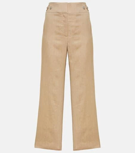 VERONICA BEARD Aubrie linen-blend cropped pants 1