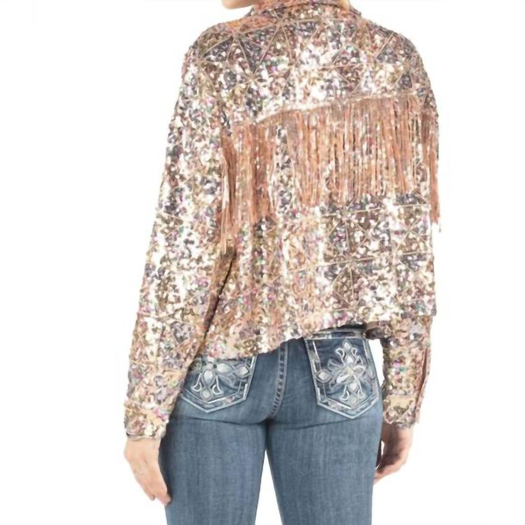Miss Me Miss Me - Sequin Fringe Jacket