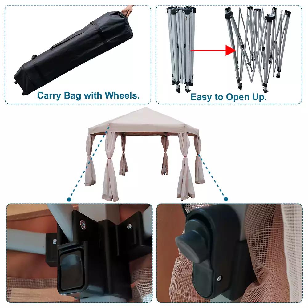 Streamdale Furniture Streamdale 13 FT. W X 13 FT. D X 9.2FT Pop-Up Gazebo Tent Outdoor Canopy