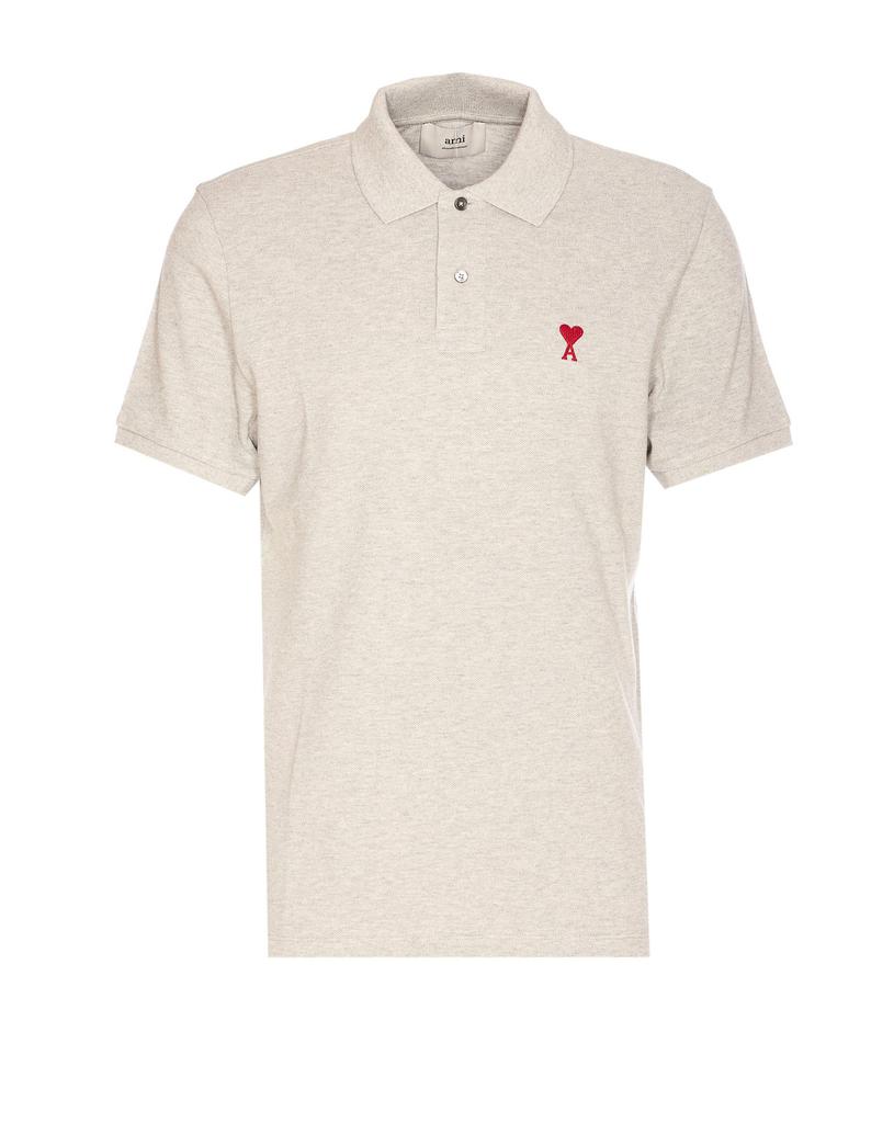 AMI Paris Ami de Coeur Logo Embroidered Polo Shirt – On Sale