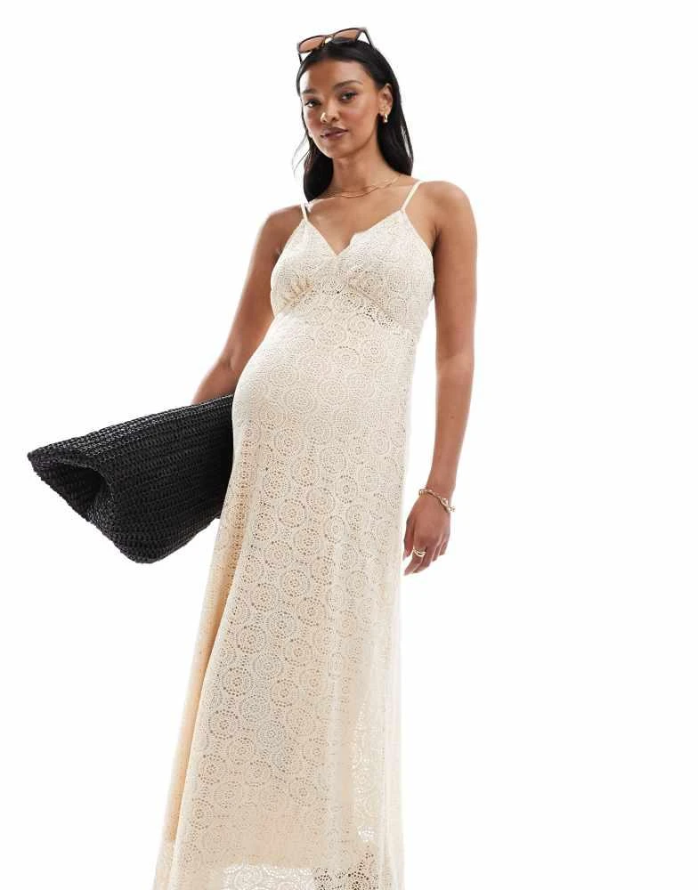 Vero Moda Maternity Vero Moda Maternity plunge front lace maxi dress in cream - Dresses & Skirts - BeyondStyle Vero Moda Maternity Vero Moda Maternity plunge front lace maxi dress in cream - Dresses & Skirts - BeyondStyle