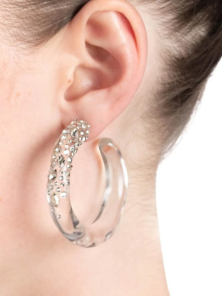 Alexis Bittar Confetti Rhodium-Plated, Glass Crystal 
Lucite Hoop Earrings 2
