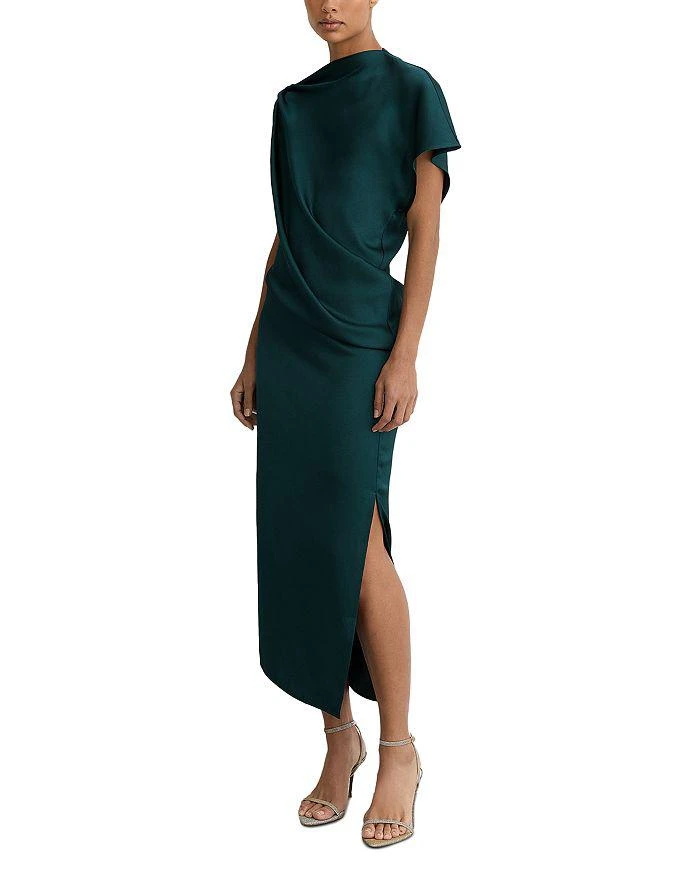 white v neck dress midi V-Neck Terry Towel Midi Dress | Women's Dresses