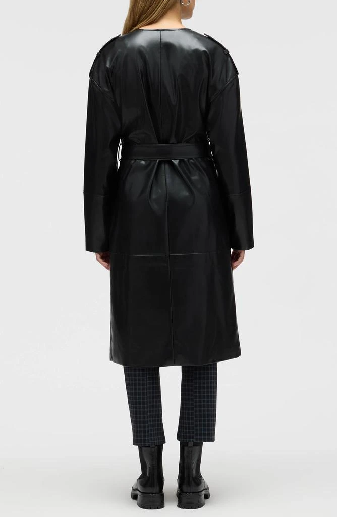 NVLT Belted Faux Leather Trench Coat 2