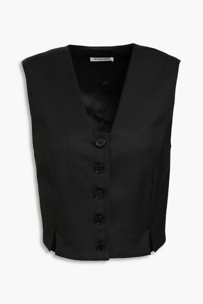 BY MALENE BIRGER Bettas cropped satin-paneled twill vest 1